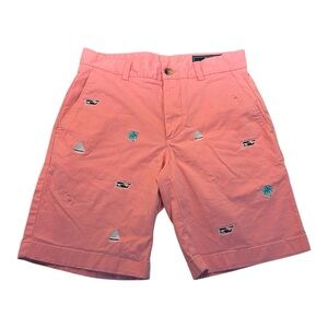 Vineyard Vines Breaker Shorts Peach Embroidered Whales Size 28”